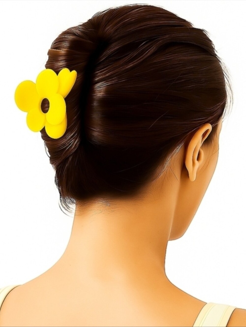 Yellow Flower Hair Clip for Women - Bold Floral Bag Accent